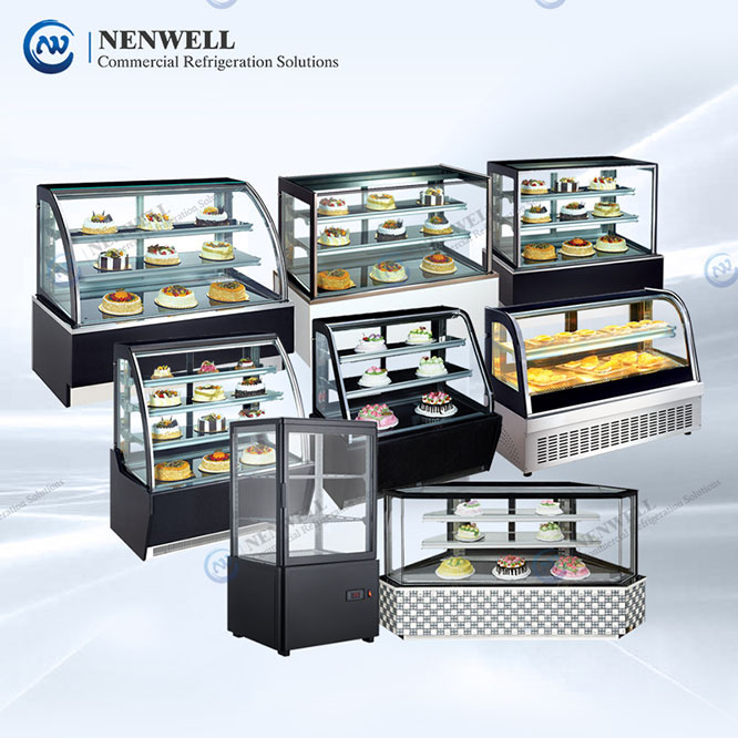 freestanding refrigerated cake display cabinet